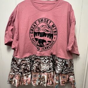 Pink great smoky mountains tunic Shirt XL